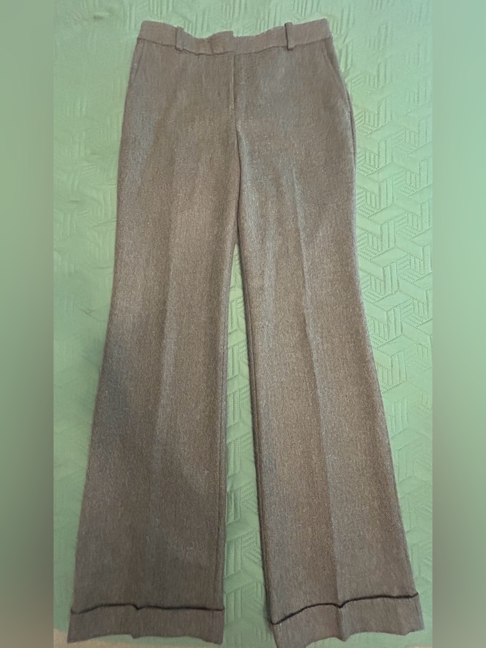 LOFT 4 Tall Brown Wool Blend Cuffed Trouser Pants 35” Inseam